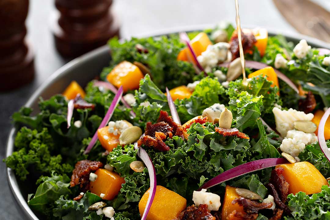 Butternut and Kale Salad with Maple Vinaigrette Mazola® Oils
