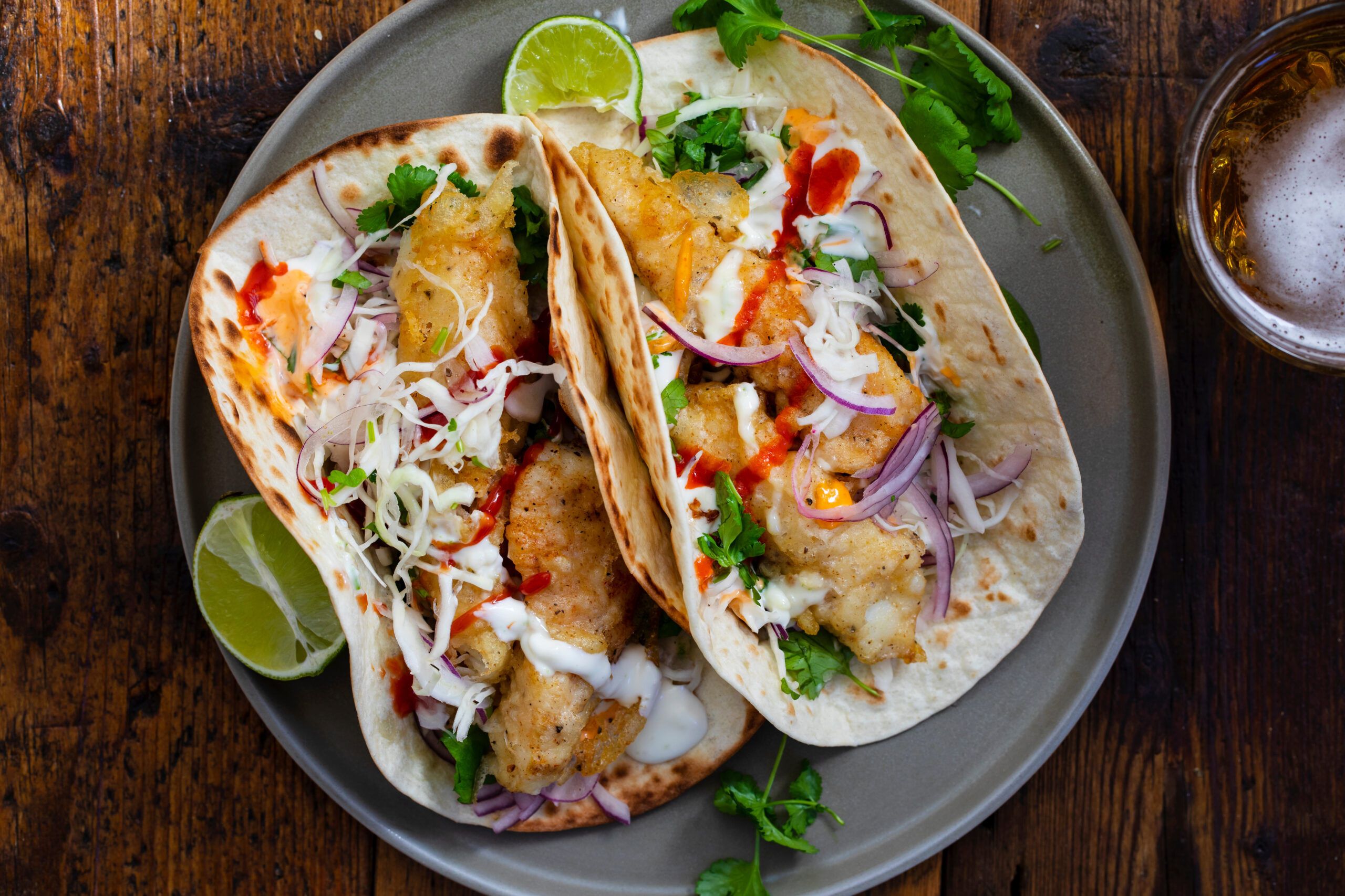 Fish Tacos with Southwest Chili-Cilantro Slaw - Mazola® Oils