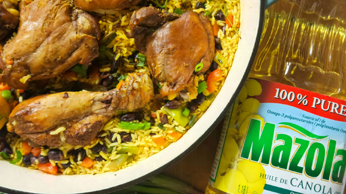Caribbean One Pot Chicken and Rice with Black Beans Mazola® Oils