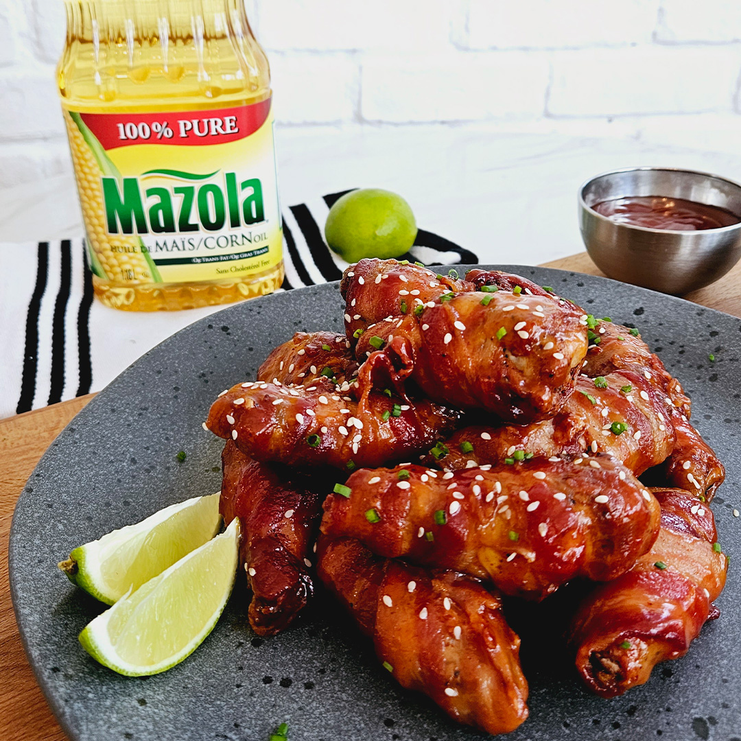 Bacon Wrapped Chicken Wings Mazola® Oils