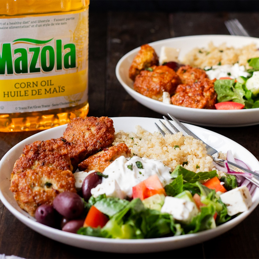 Greek Chicken Patties Bowl - Mazola® Oils